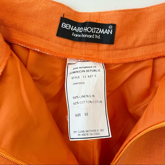 vintage super high rise orange linen pants - Picture 3 of 5